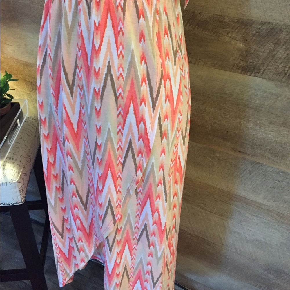 Aztec Peach Strapless High Low Maxi Dress/Skirt - Picture 2 of 3
